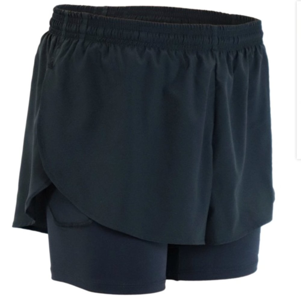 BOA Black 2n1 Compression Running Shorts Elite M